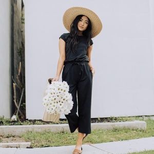 Albion Fit Black Crop Jumpsuit